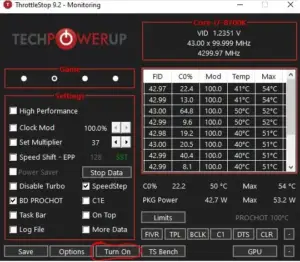 Make your CPU consume and heat less with Throttlestop