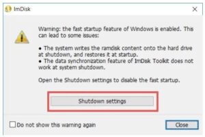 Shutdown-settings