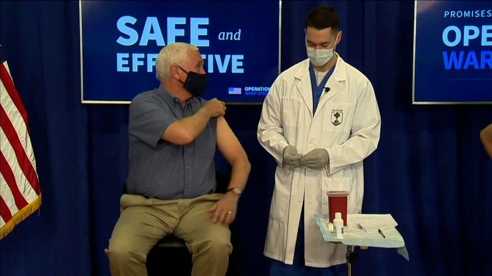 Mike Pence gets vaccinated on live television
